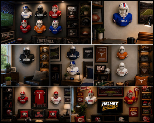 NFL @ NCAA Inspired Wall Mount Mini Helmet Displays