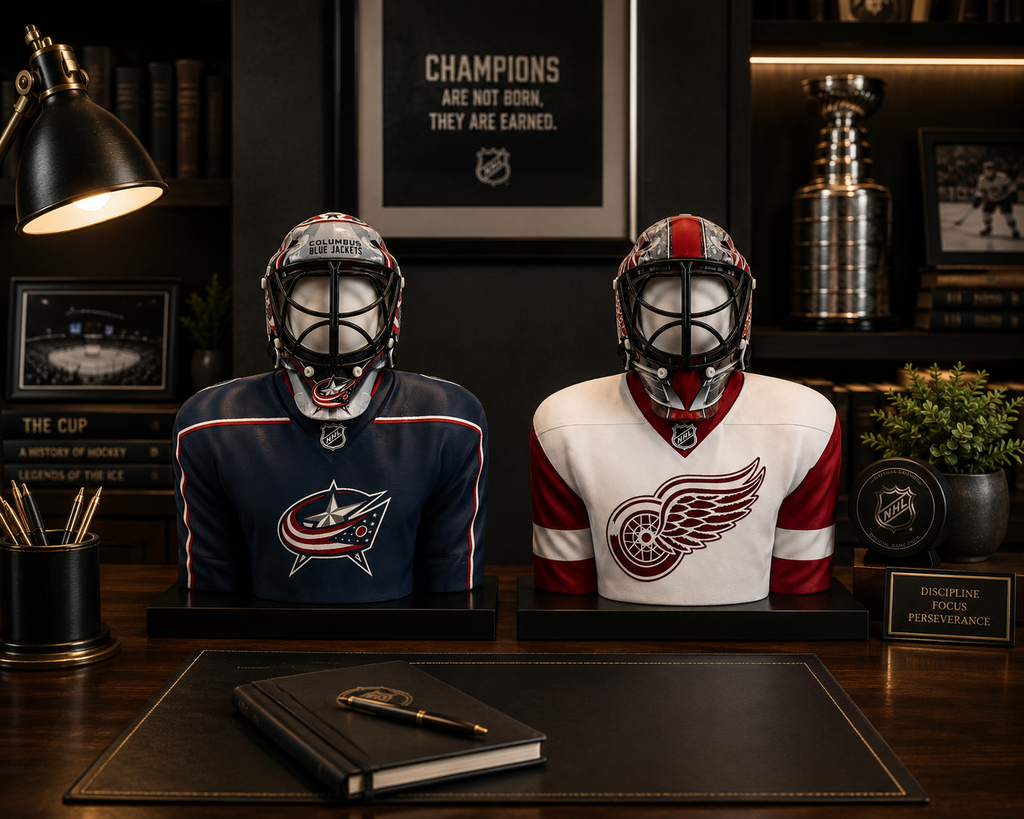 Personalized Hockey BUDDEEZ | NHL-Inspired Mini Goalie Mask Display Stand