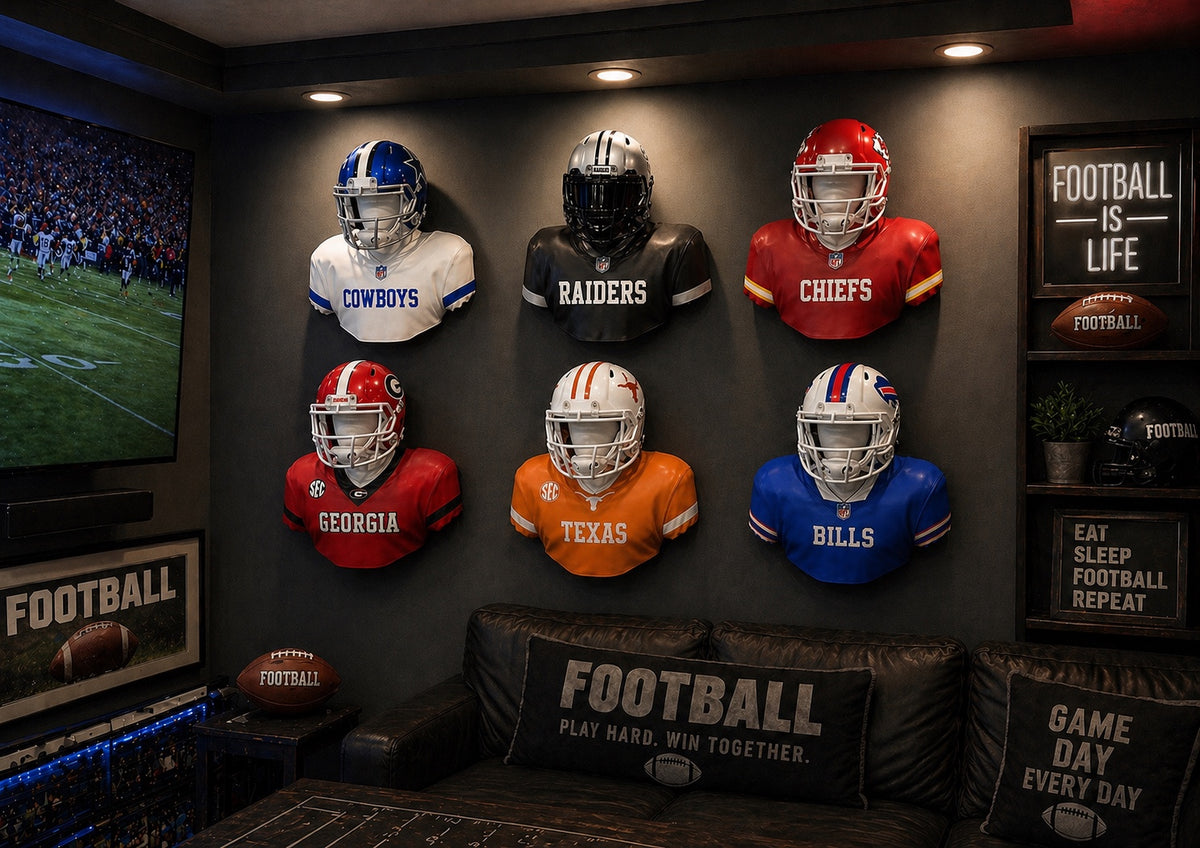 NFL @ NCAA Inspired Wall Mount Mini Helmet Displays
